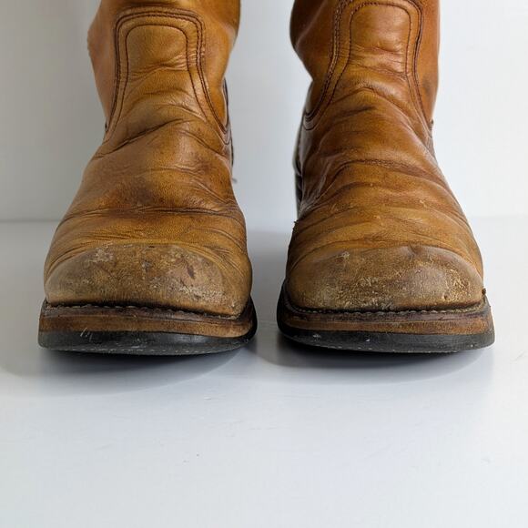 Vtg Frye Campus Black Label 70s Tall Leather Boots 8.5 B Knee High - Picture 4 of 16
